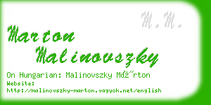 marton malinovszky business card